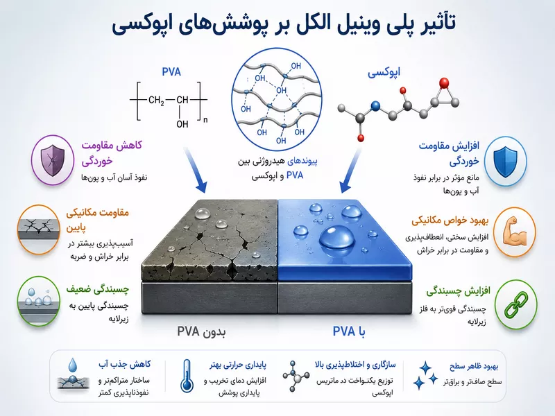 تاثیر پلی وینیل الکل بر پوشش های اپوکسی